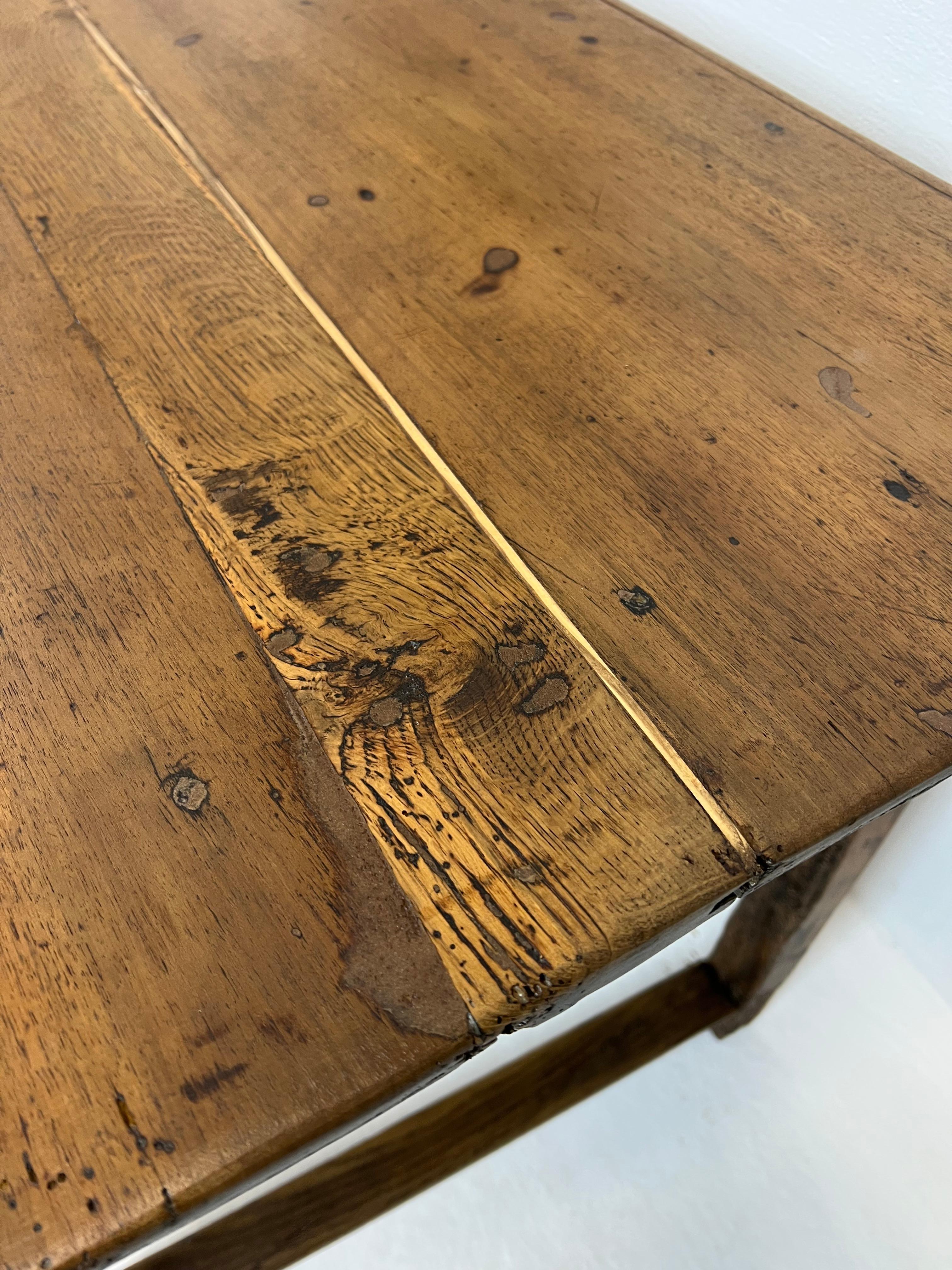 Old Restored Farm Table, in Oak and Cherry France, XIX th 11