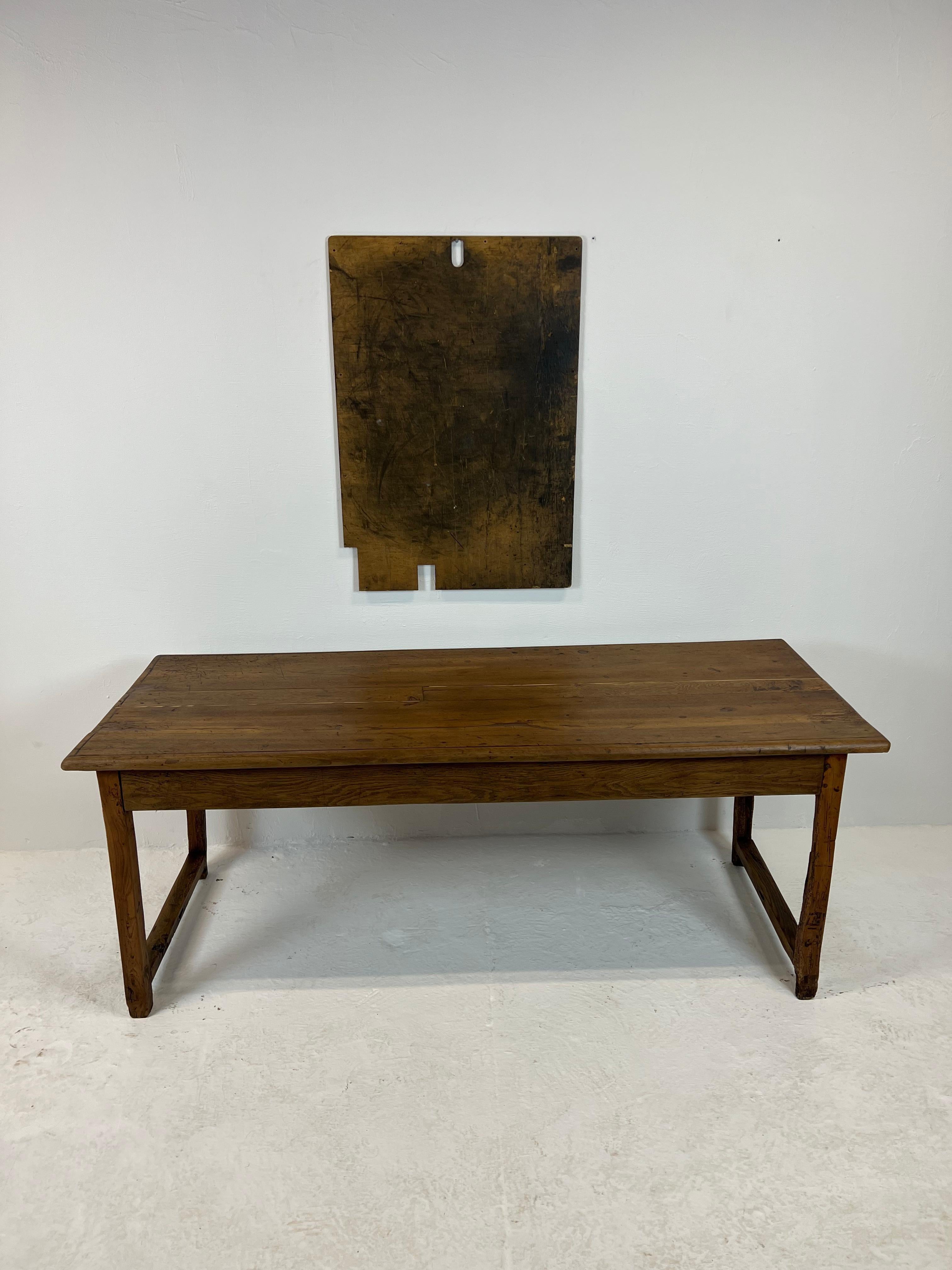 French Provincial Old Restored Farm Table, in Oak and Cherry France, XIX th