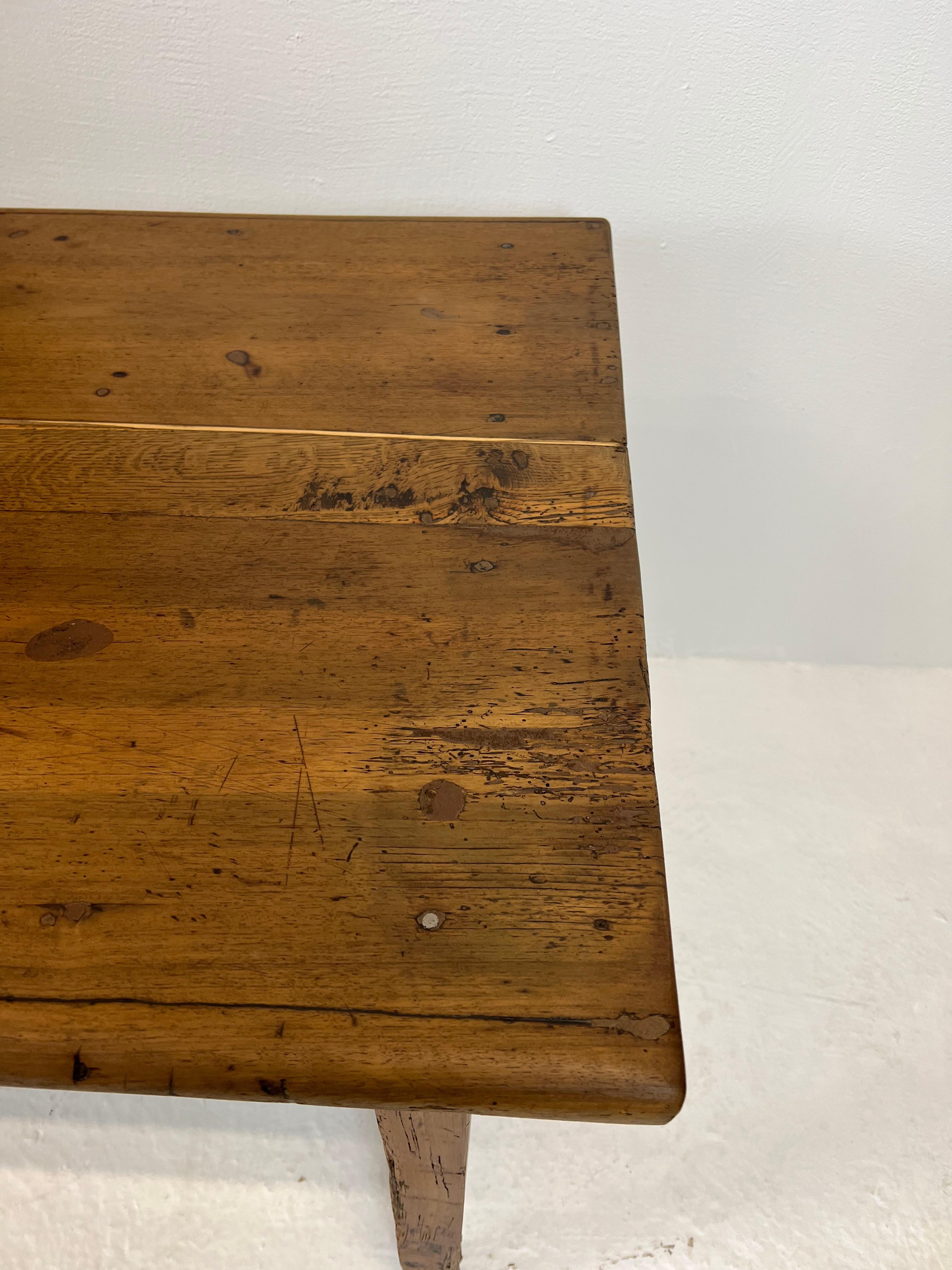 Old Restored Farm Table, in Oak and Cherry France, XIX th 3