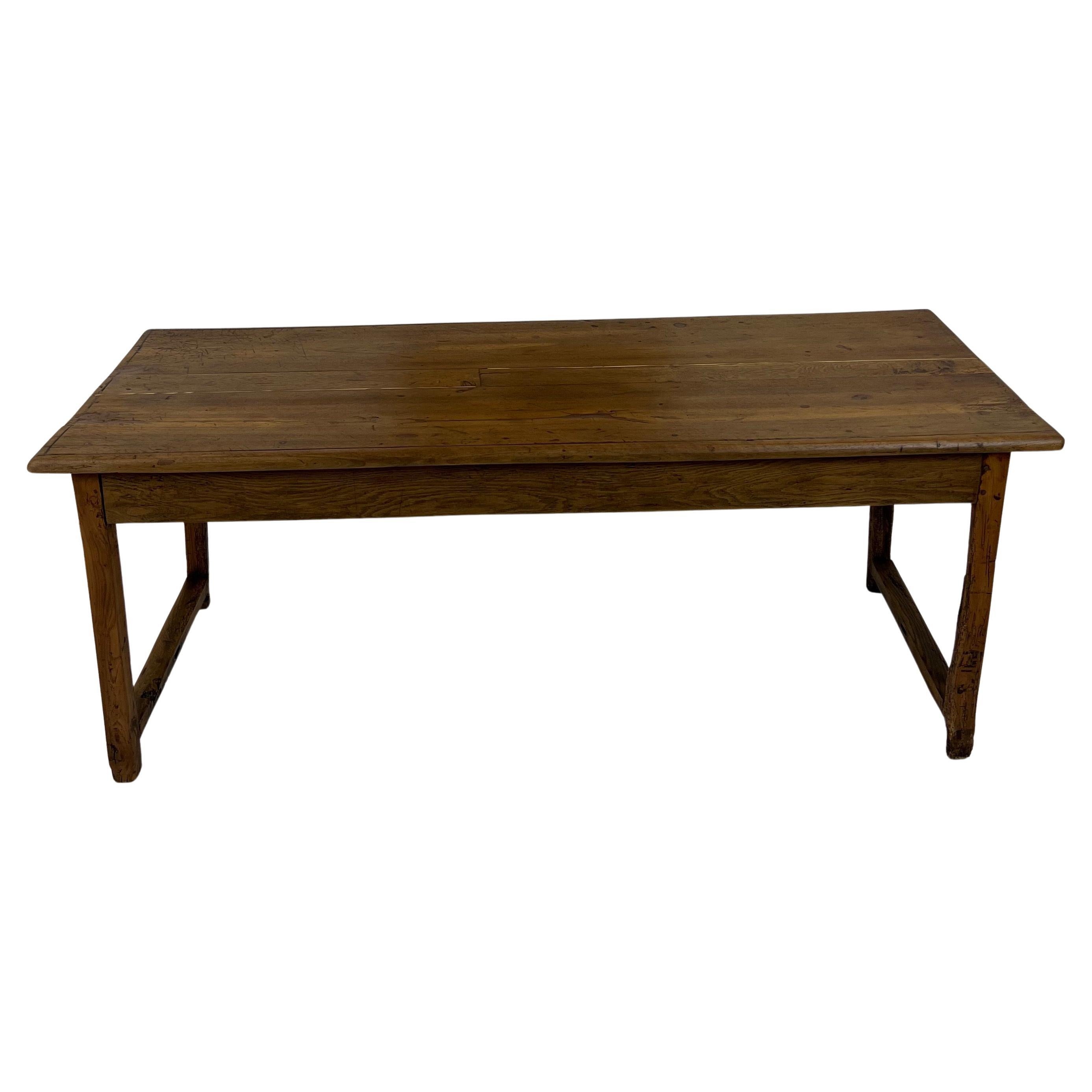 Old Restored Farm Table, in Oak and Cherry France, XIX th