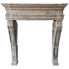 Old Robust Antique Mantelpiece, 19th Century, Campagnarde Style, Very Exclusive