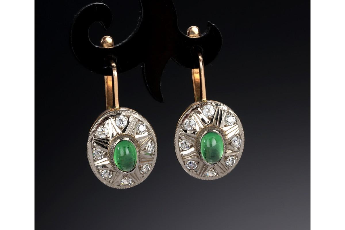 Women's or Men's Old rosette earrings, Russia, mid-20th century. For Sale
