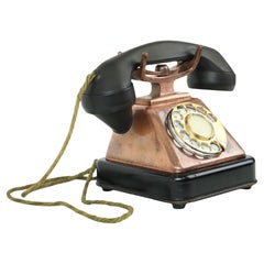 Old Rotary Telephone Red Copper Bakelite KTAS 1930s
