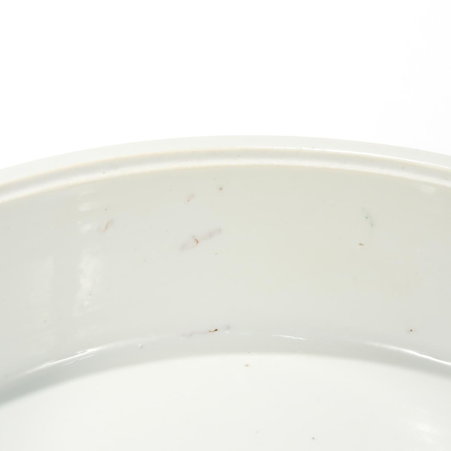 Old Round Blue & White Canton Chinese Export Porcelain Covered Tureen/Vegetable For Sale 9