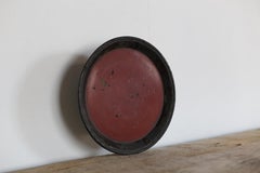 Old Round Plate with Japanese Lacquer / Meiji-Taisho / Urushi