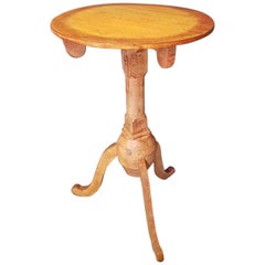 Old Rural and Vintage Style Hand Painted Wooden Tripod Plant Stand