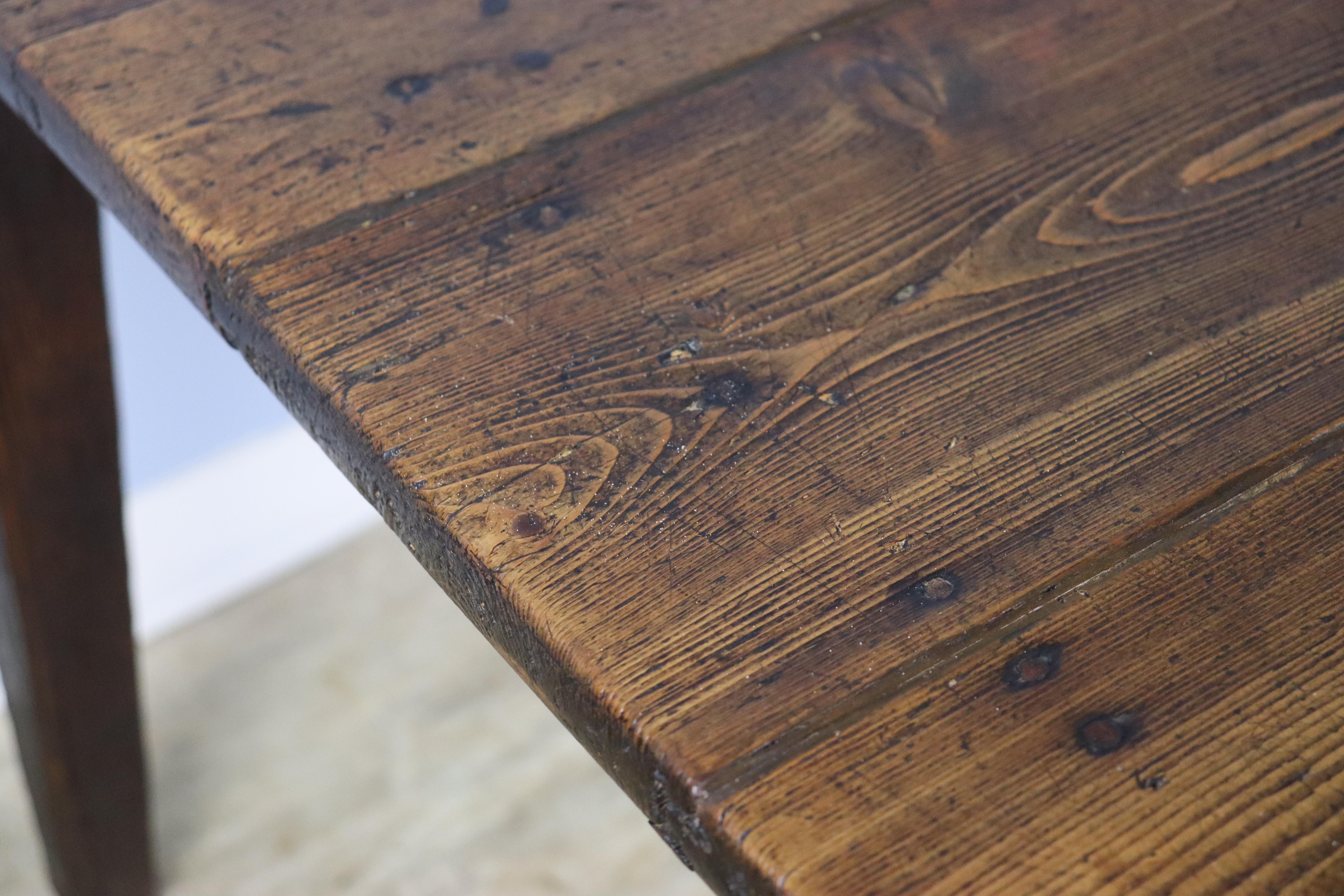 Old Rustic Pine Farm Table For Sale 6