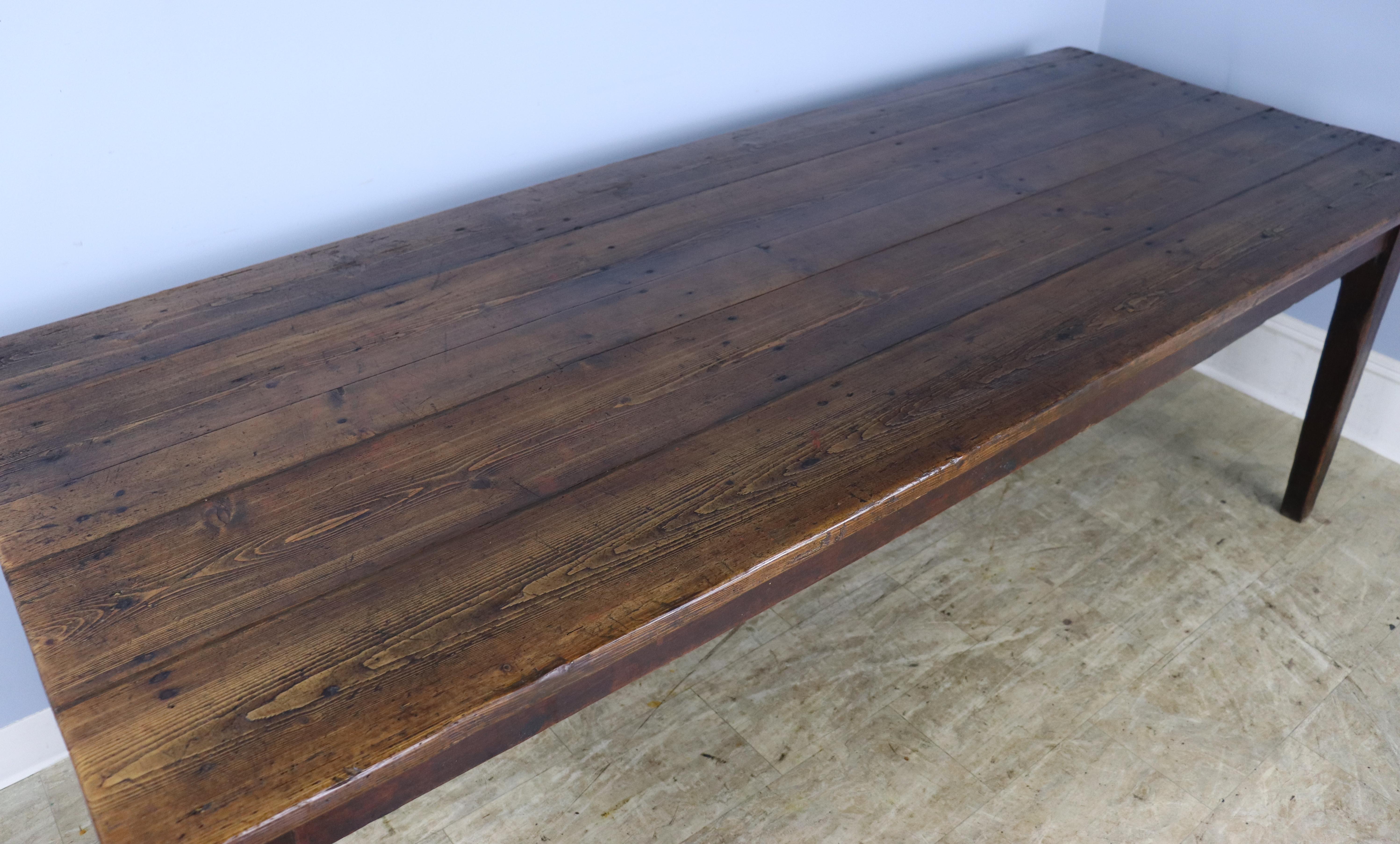 Old Rustic Pine Farm Table For Sale 1