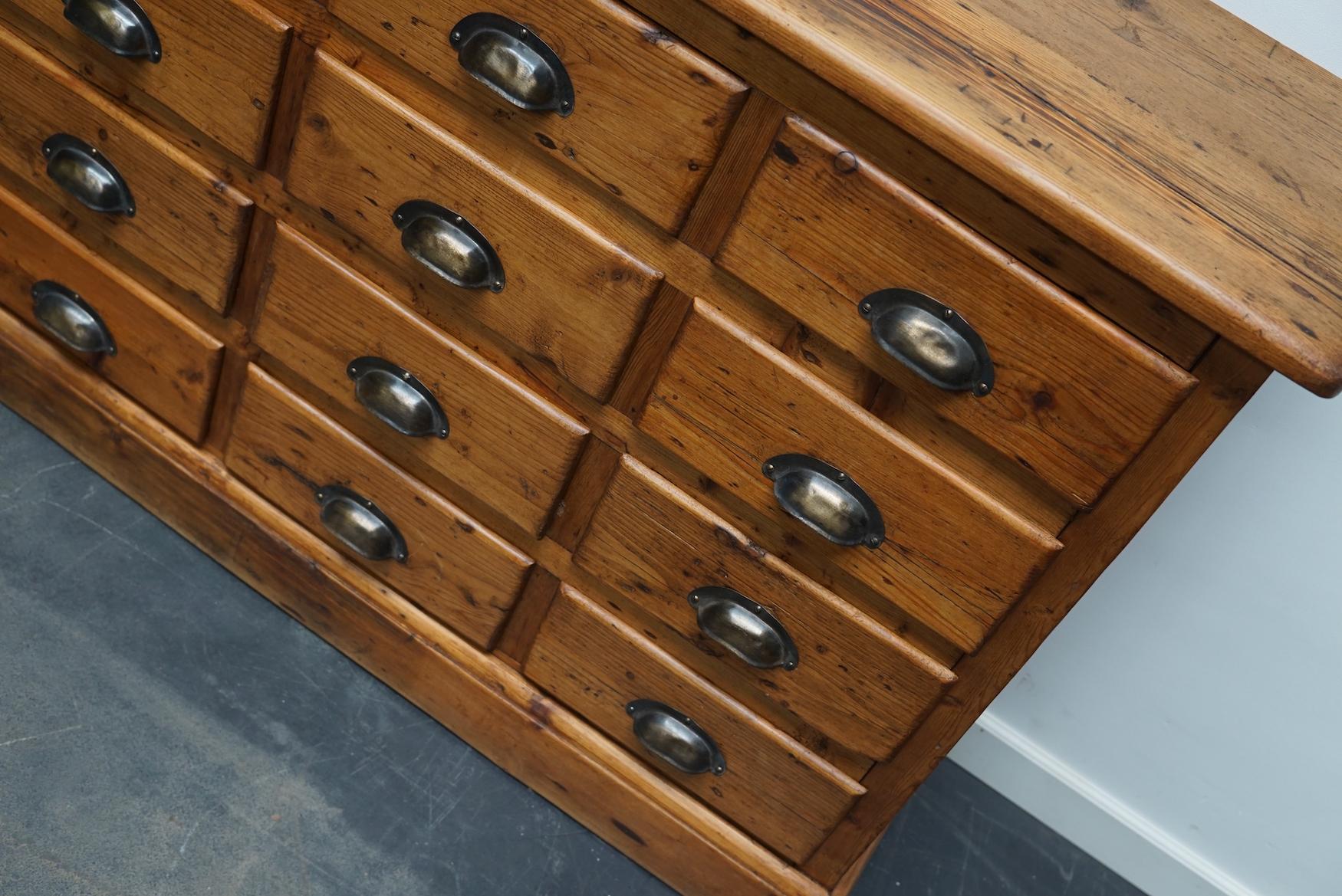 Old Rustic Pine French Apothecary Cabinet, Early 20th Century 4