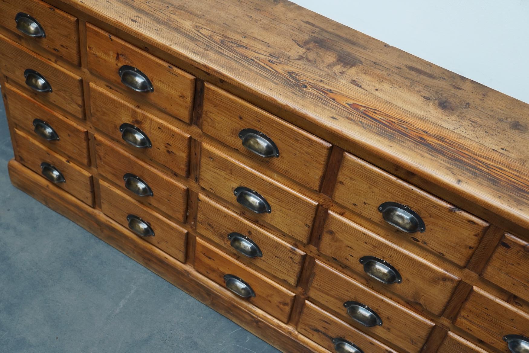 Old Rustic Pine French Apothecary Cabinet, Early 20th Century 6