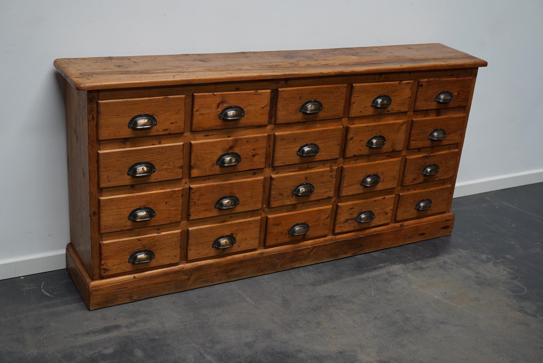 Old Rustic Pine French Apothecary Cabinet, Early 20th Century 9