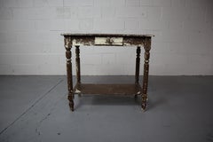 Old Rustic Weathered Side Table with Drawer