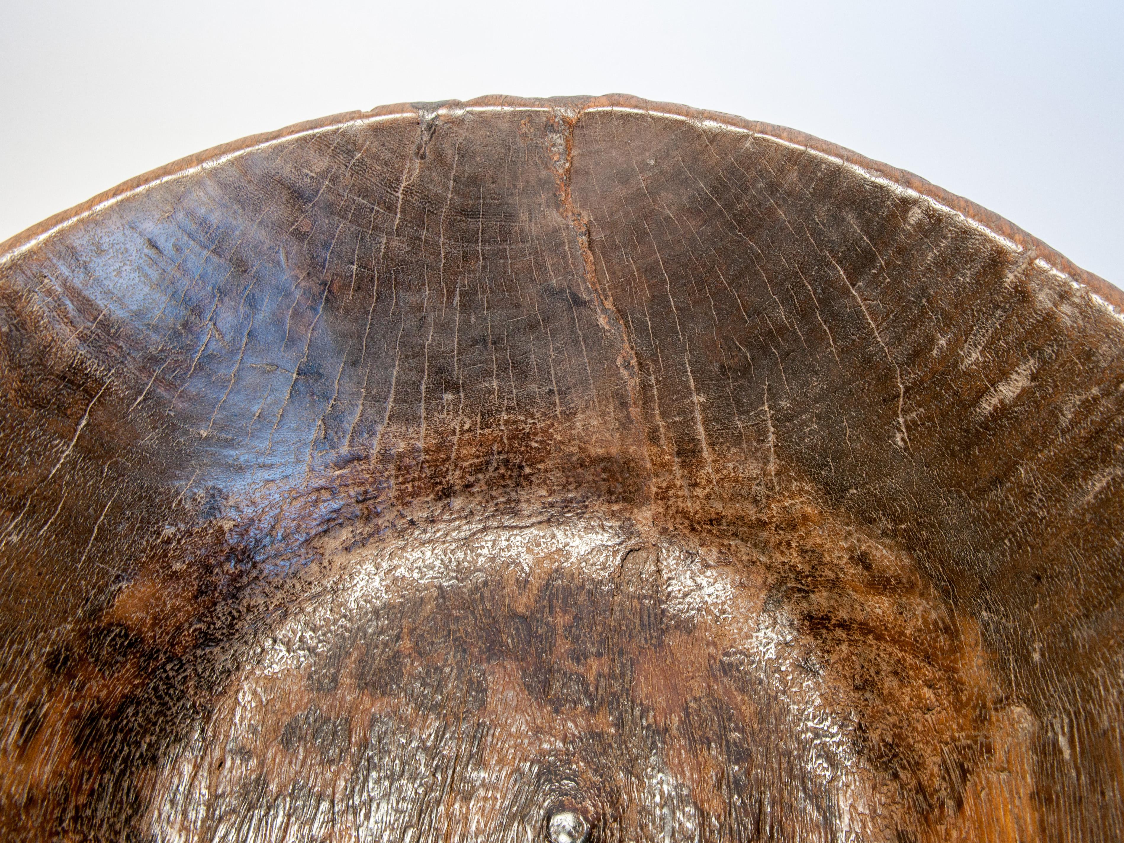 Old Rustic Wooden Bowl from the Nepal Himal, Mid-20th Century 4