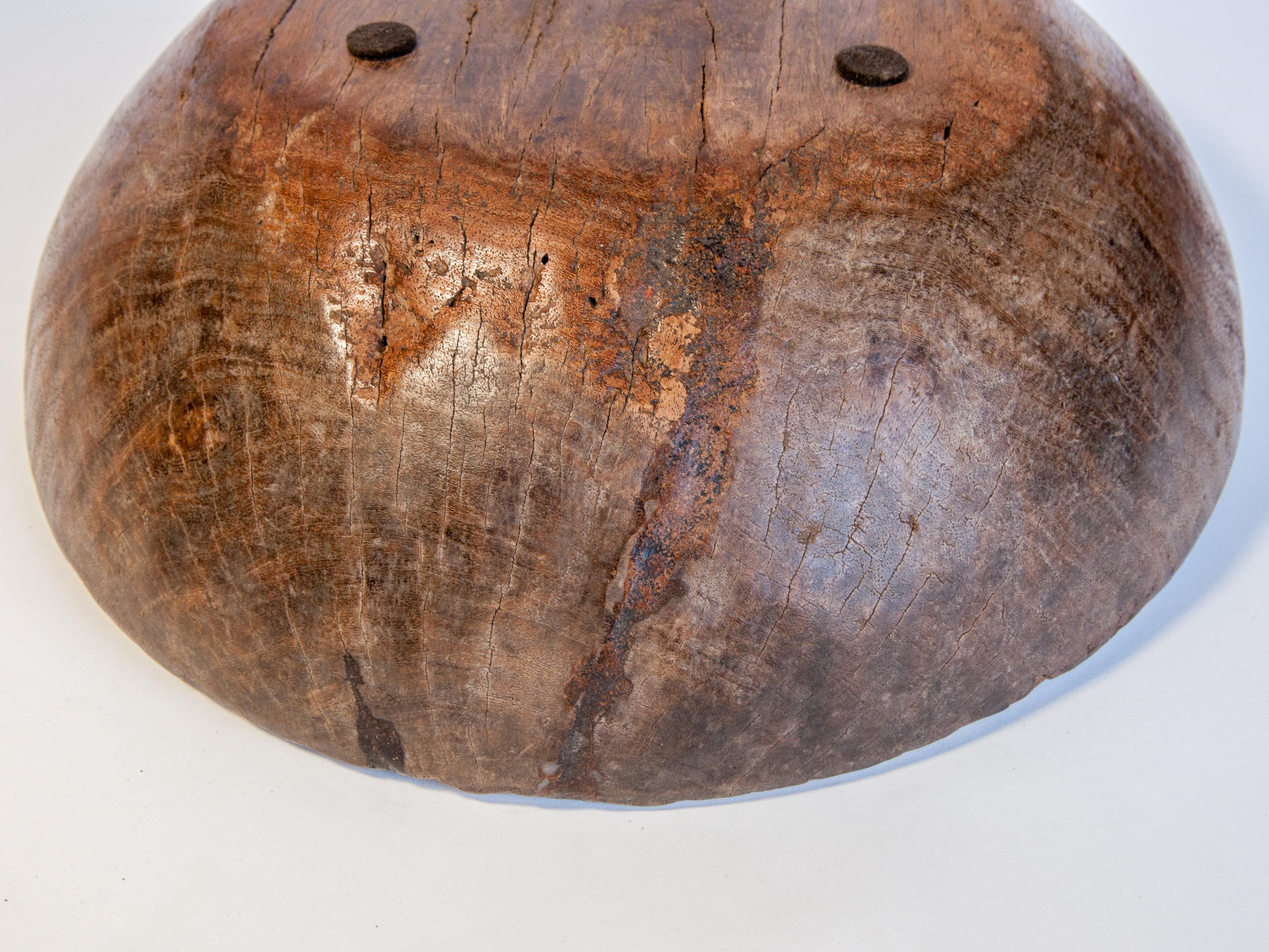 Old Rustic Wooden Bowl from the Nepal Himal, Mid-20th Century 7