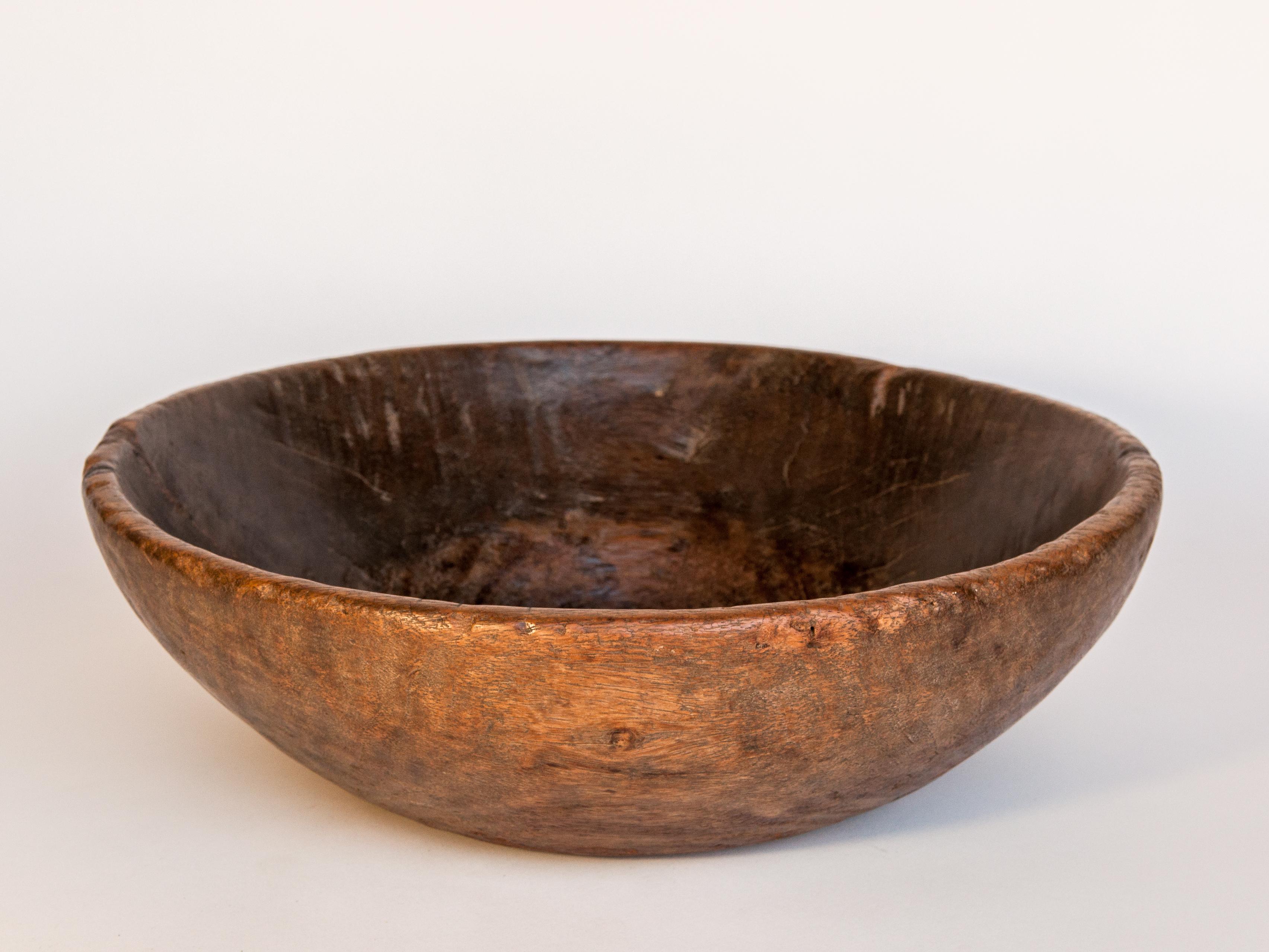 Old rustic wooden bowl from the Nepal Himal, 14