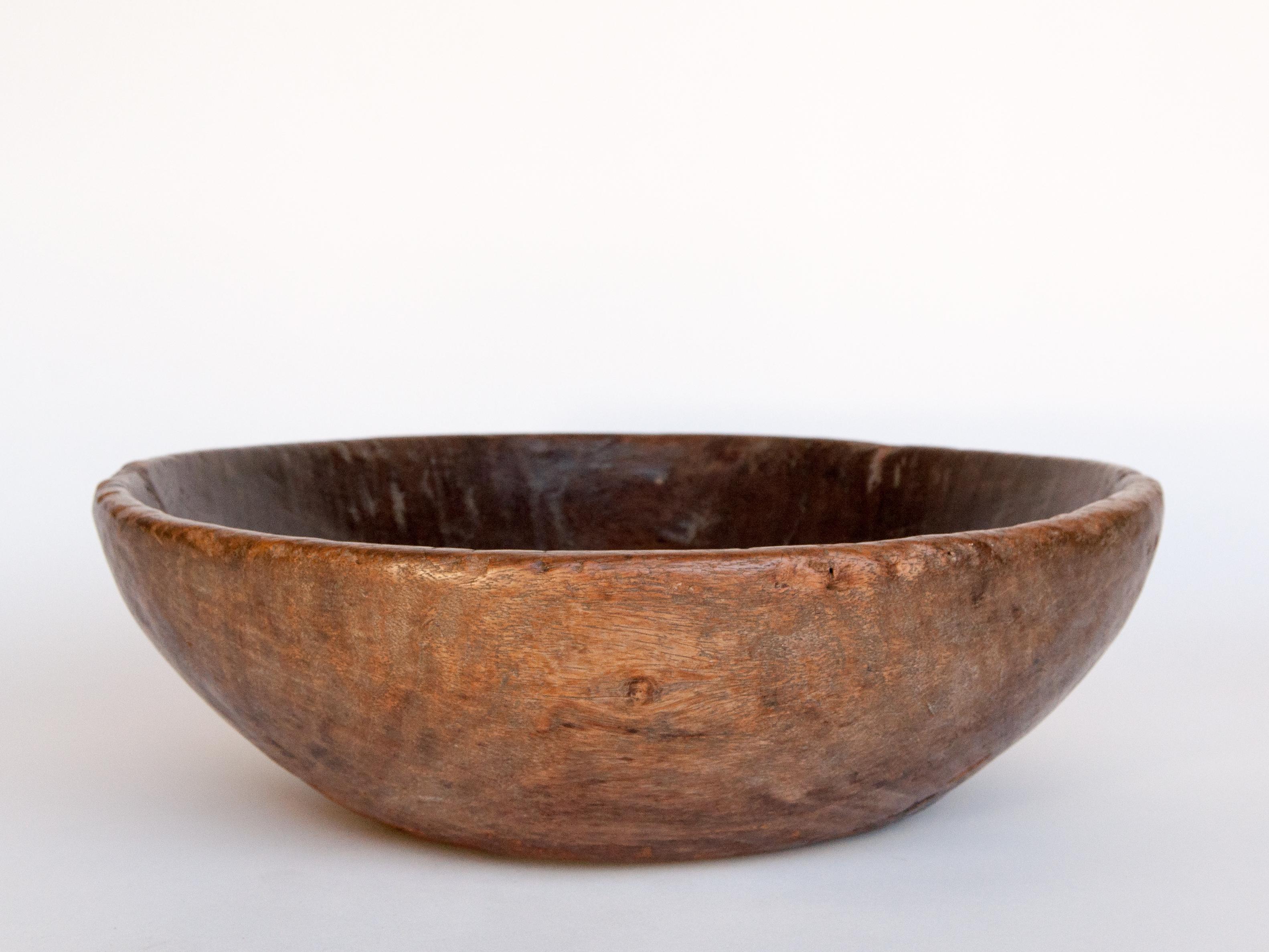 Nepalese Old Rustic Wooden Bowl from the Nepal Himal, Mid-20th Century