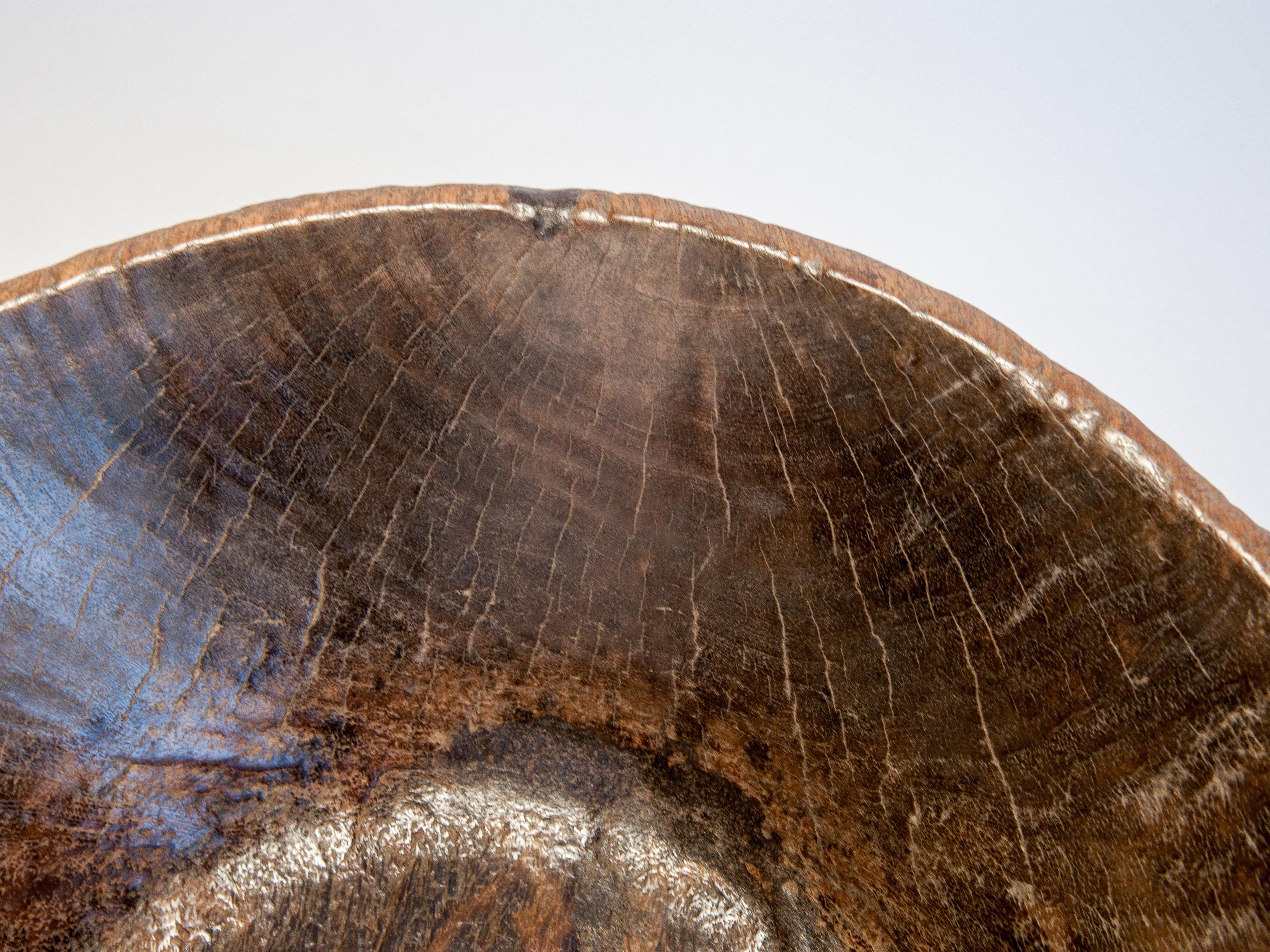 Old Rustic Wooden Bowl from the Nepal Himal, Mid-20th Century 3