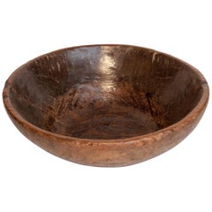 Old Rustic Wooden Bowl from the Nepal Himal, Mid-20th Century