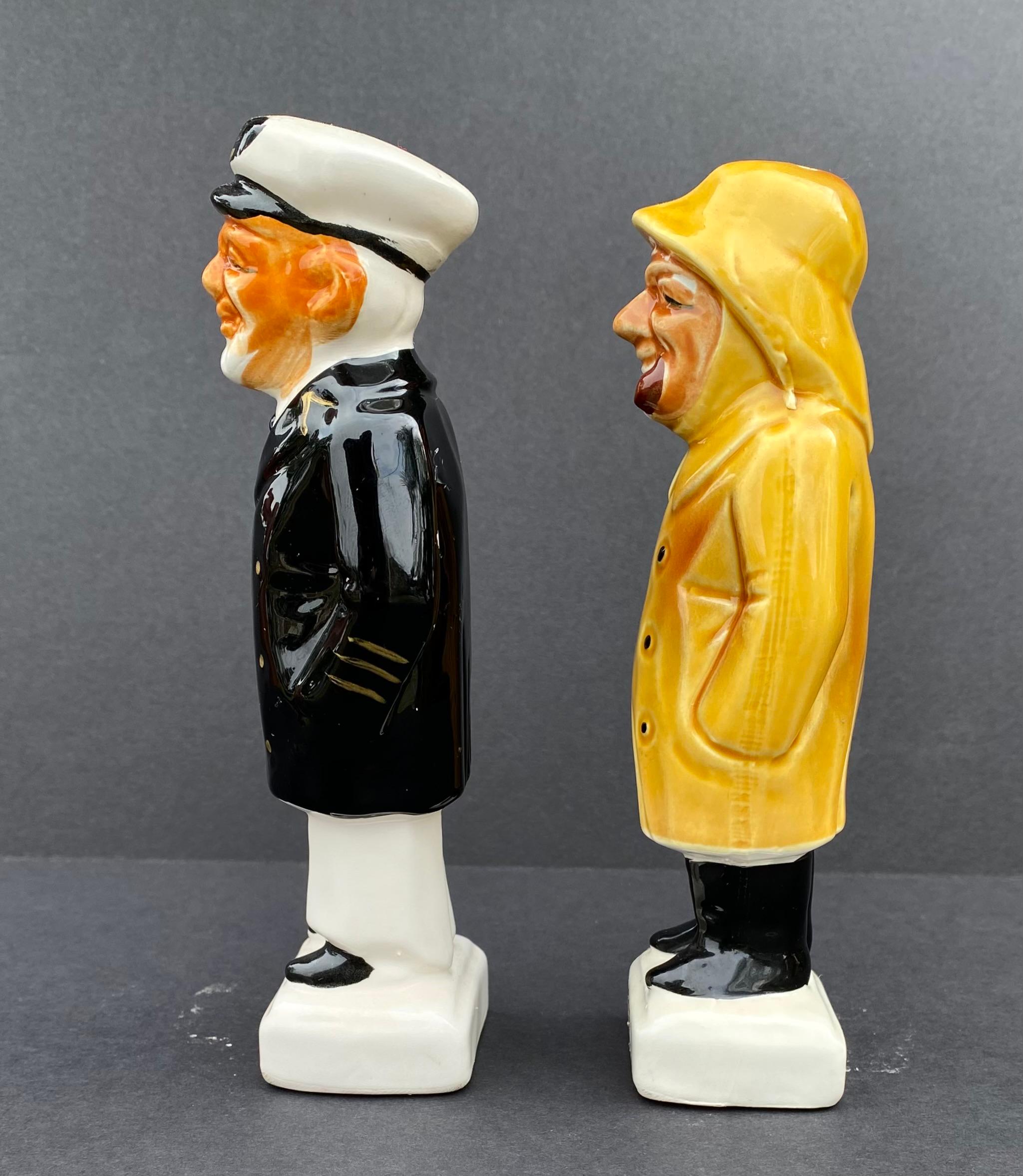 Mid-Century Modern Old Salty and Captain Pepper Shakers Vintage Japan en vente