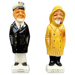 Old Salty And Captain Pepper Shakers Vintage Japan