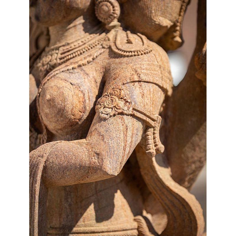 Old Sandstone Absara Lady Statue from India For Sale 6