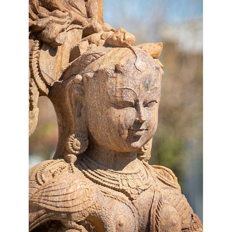 Old Sandstone Absara Lady Statue from India For Sale 14