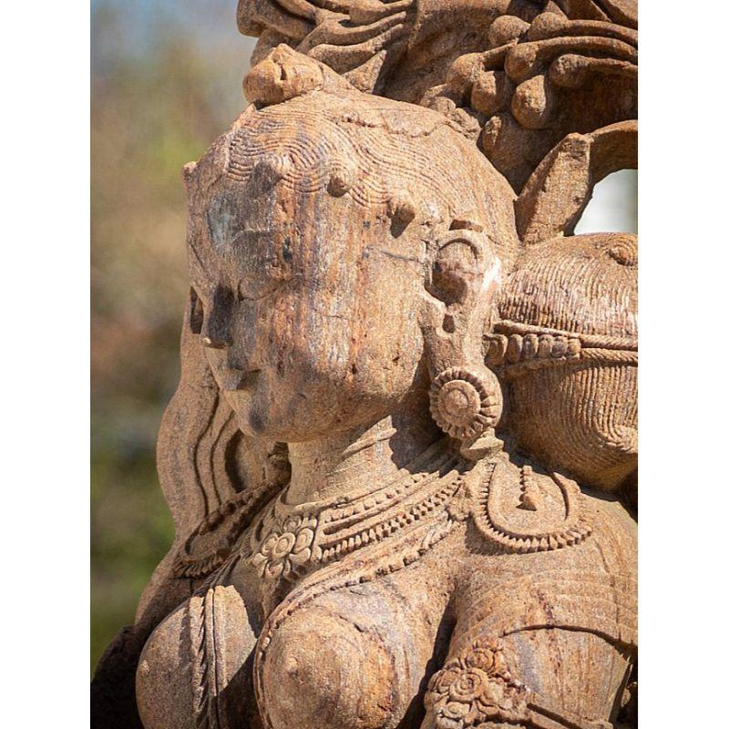 20th Century Old Sandstone Absara Lady Statue from India For Sale