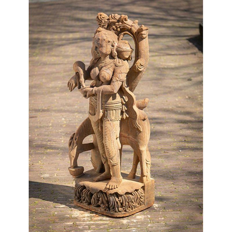 Old Sandstone Absara Lady Statue from India For Sale 1