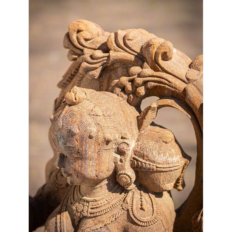 Old Sandstone Absara Lady Statue from India For Sale 2