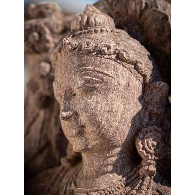 Old Sandstone Apsara Lady Statue from India For Sale 2