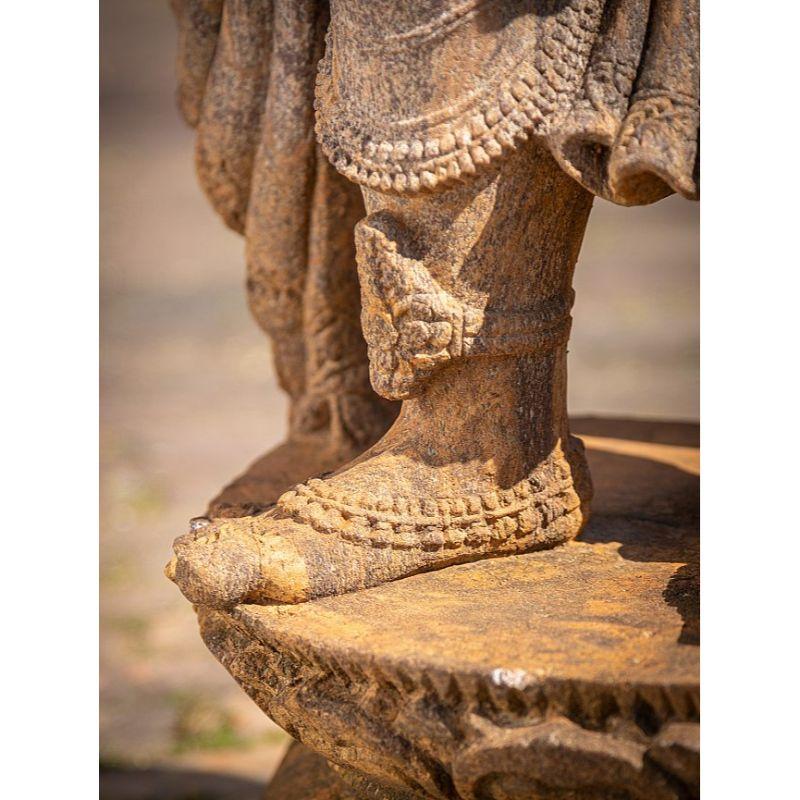 Old Sandstone Apsara Lady Statue from India For Sale 8