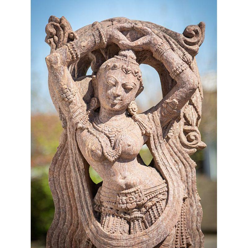Material: Sandstone
Material: wood
93 cm high 
34,5 cm wide and 21 cm deep
Hand carved from a single block of sandstone
Originating from India
Middle 20th century
From the state of Odissa
Can be shipped worldwide.

