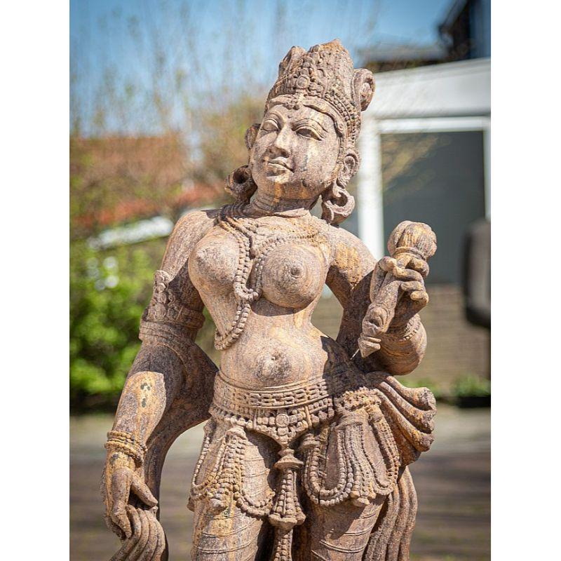 Material: Sandstone
Material: wood
109 cm high 
43 cm wide and 24 cm deep
Hand carved from a single block of Sandstone
Originating from India
Middle 20th century
From the state of Odissa
Can be shipped worldwide.

 