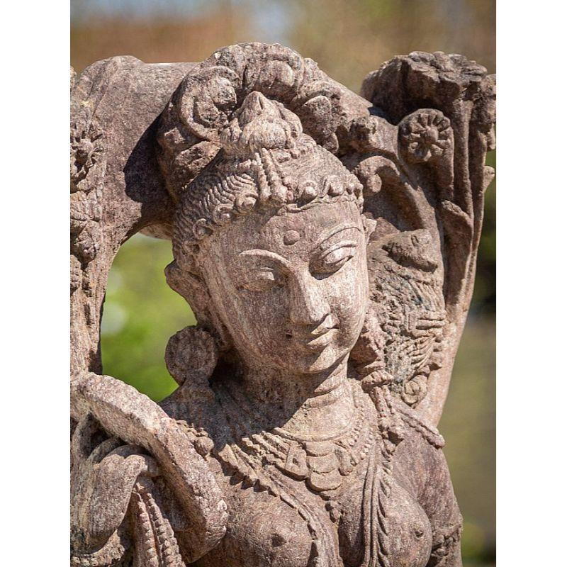 Old Sandstone Apsara Lady Statue from India For Sale 12
