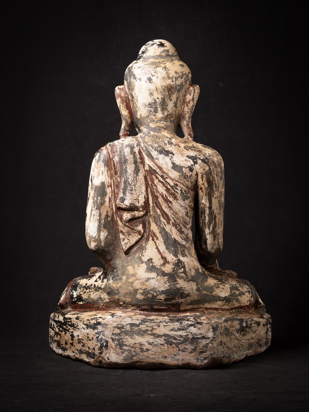 Buddha-Statue aus altem Sandstein aus Burma im Angebot 10