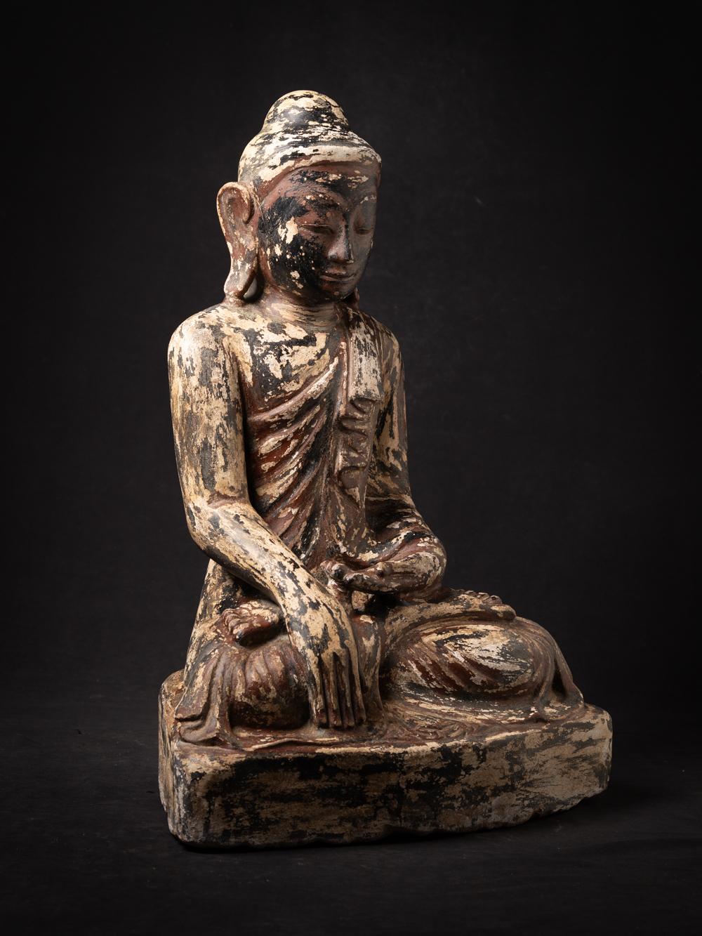 Buddha-Statue aus altem Sandstein aus Burma im Angebot 12