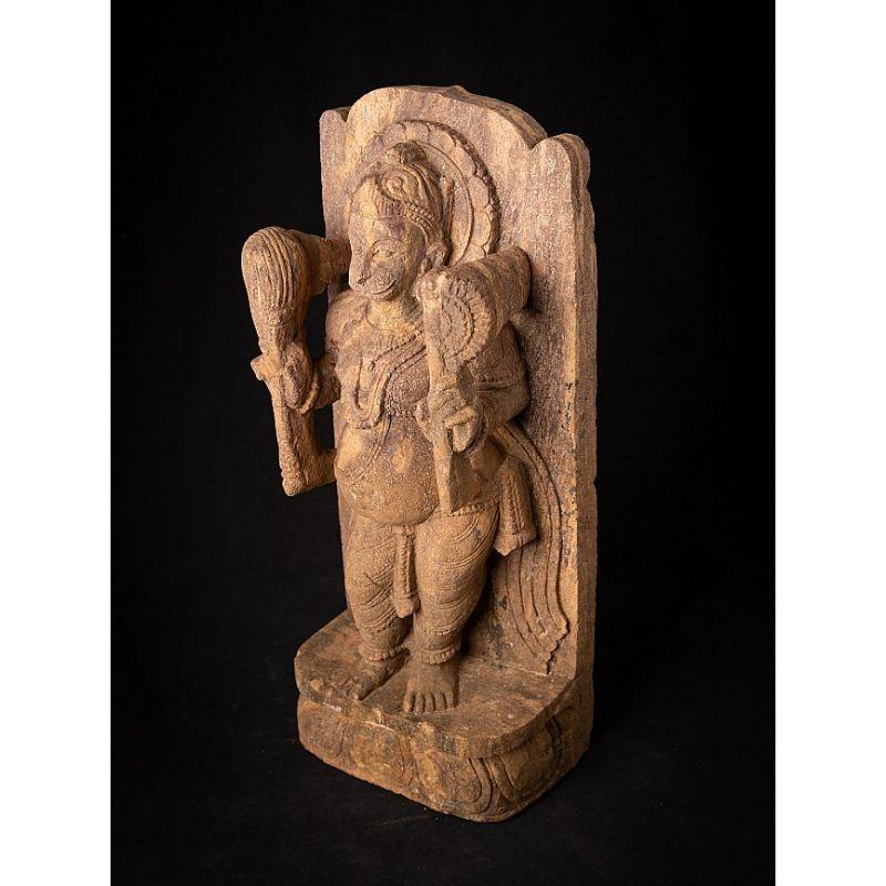 Old Sandstone Hanuman Statue from India In Good Condition For Sale In DEVENTER, NL