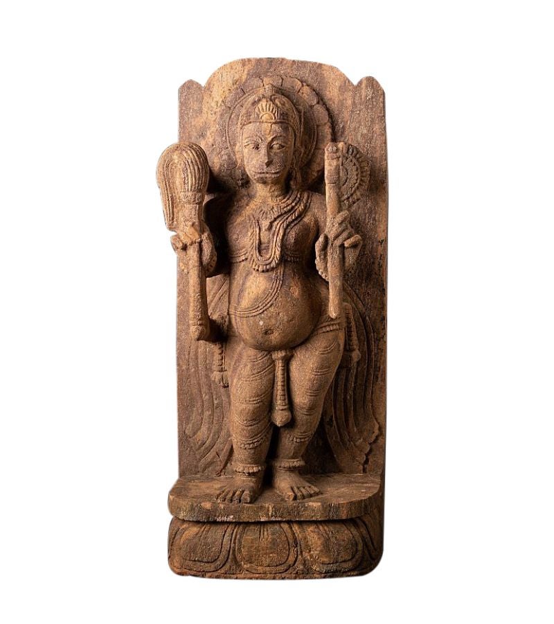 Ancienne statue de Hanuman en grès de l'Inde