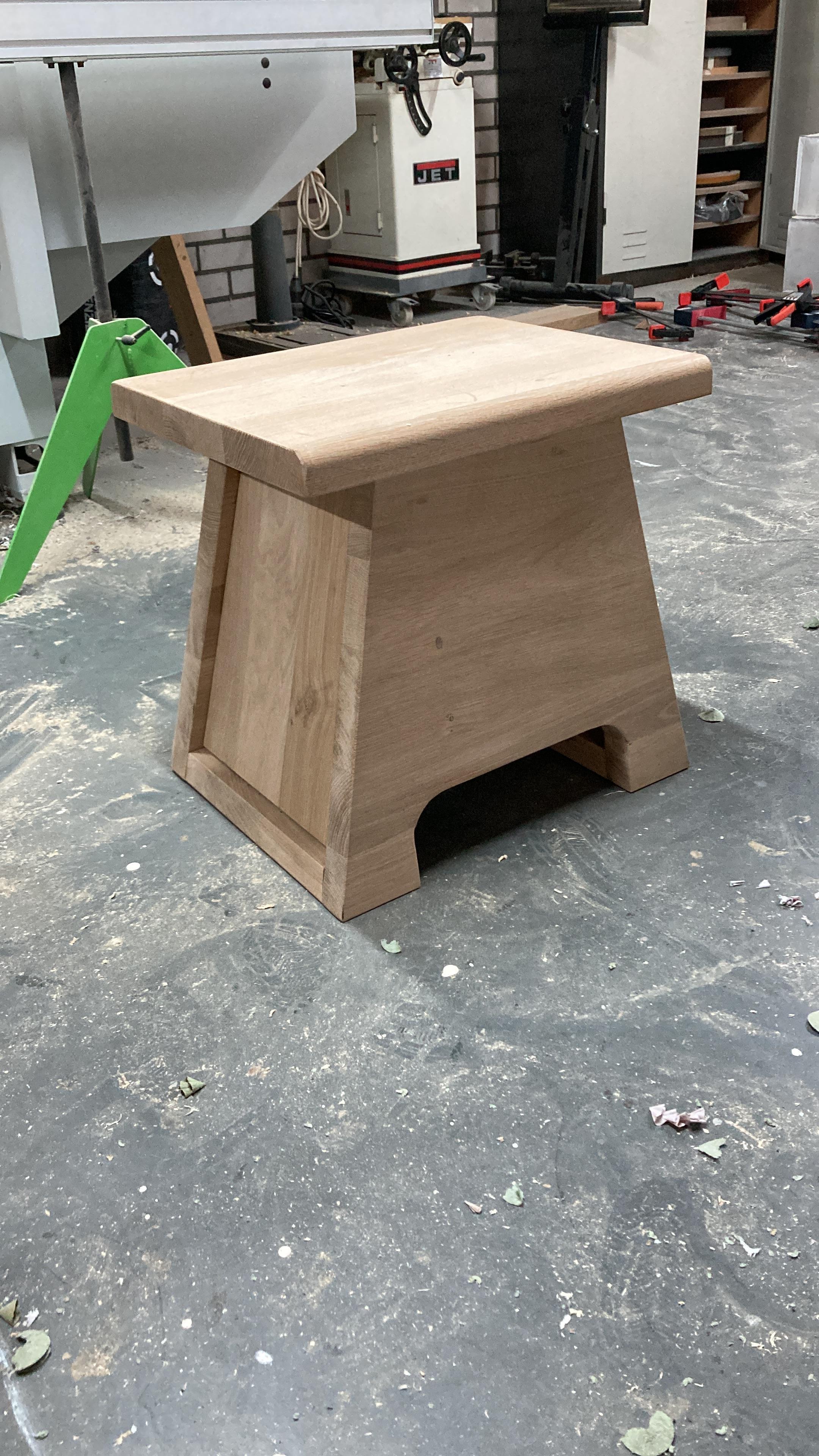 Rubber Contemporary Dutch Design Bench Side Table Harm De Veer Oak Wood For Sale