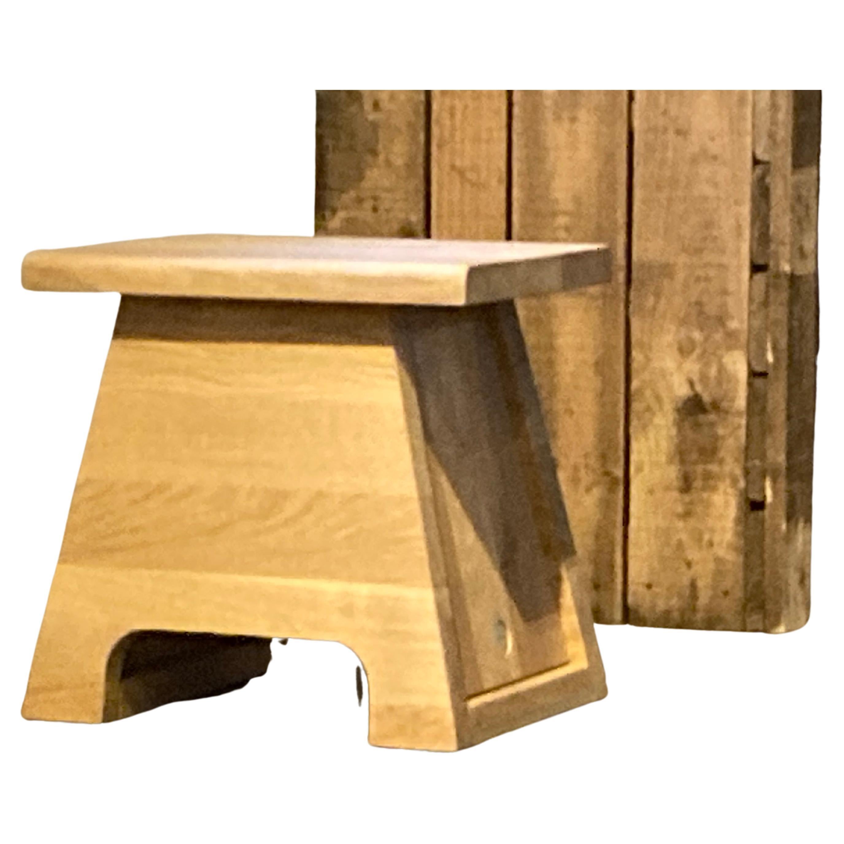 Contemporary Dutch Design Bench Side Table Harm De Veer Oak Wood For Sale