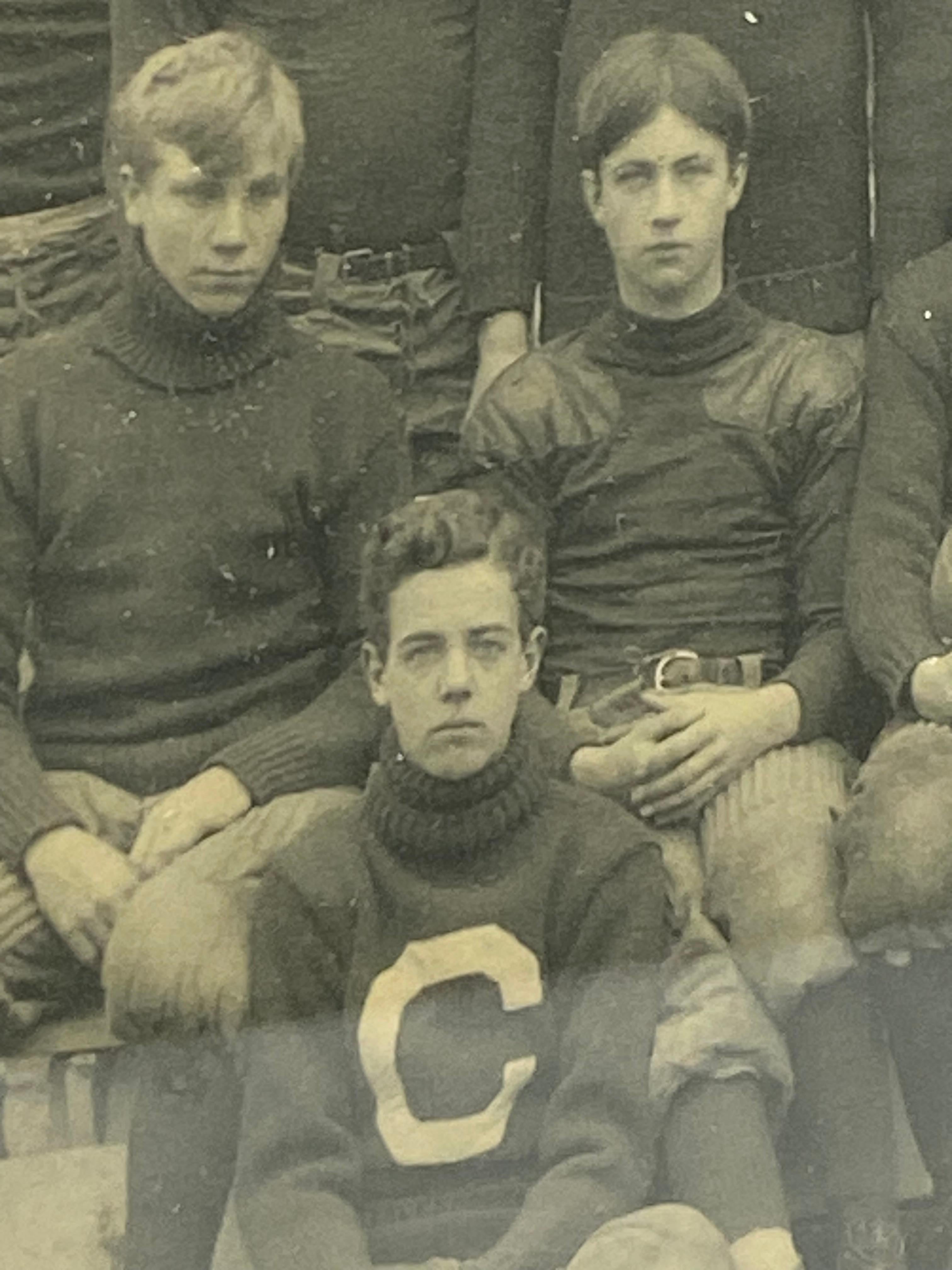 American Old School Black and White Football Team Photo, Circa 1906