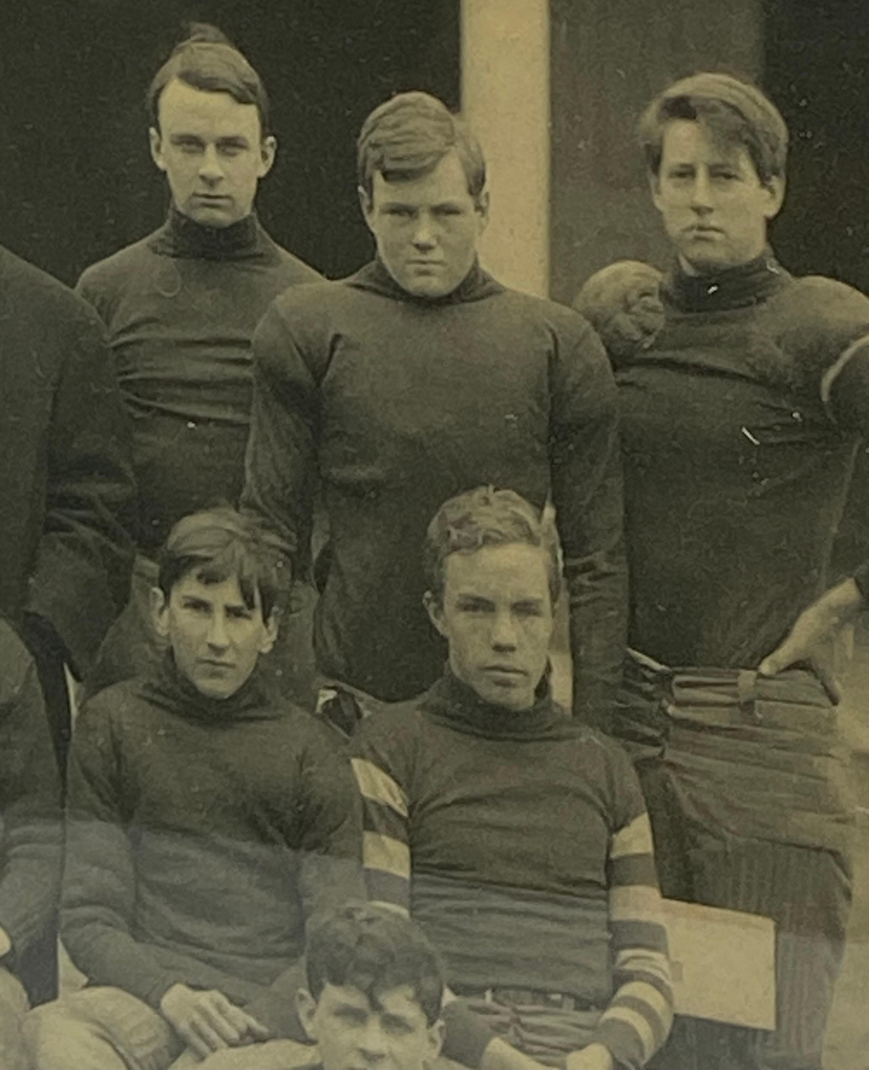 Old School Black and White Football Team Photo, Circa 1906 In Fair Condition In Garnerville, NY