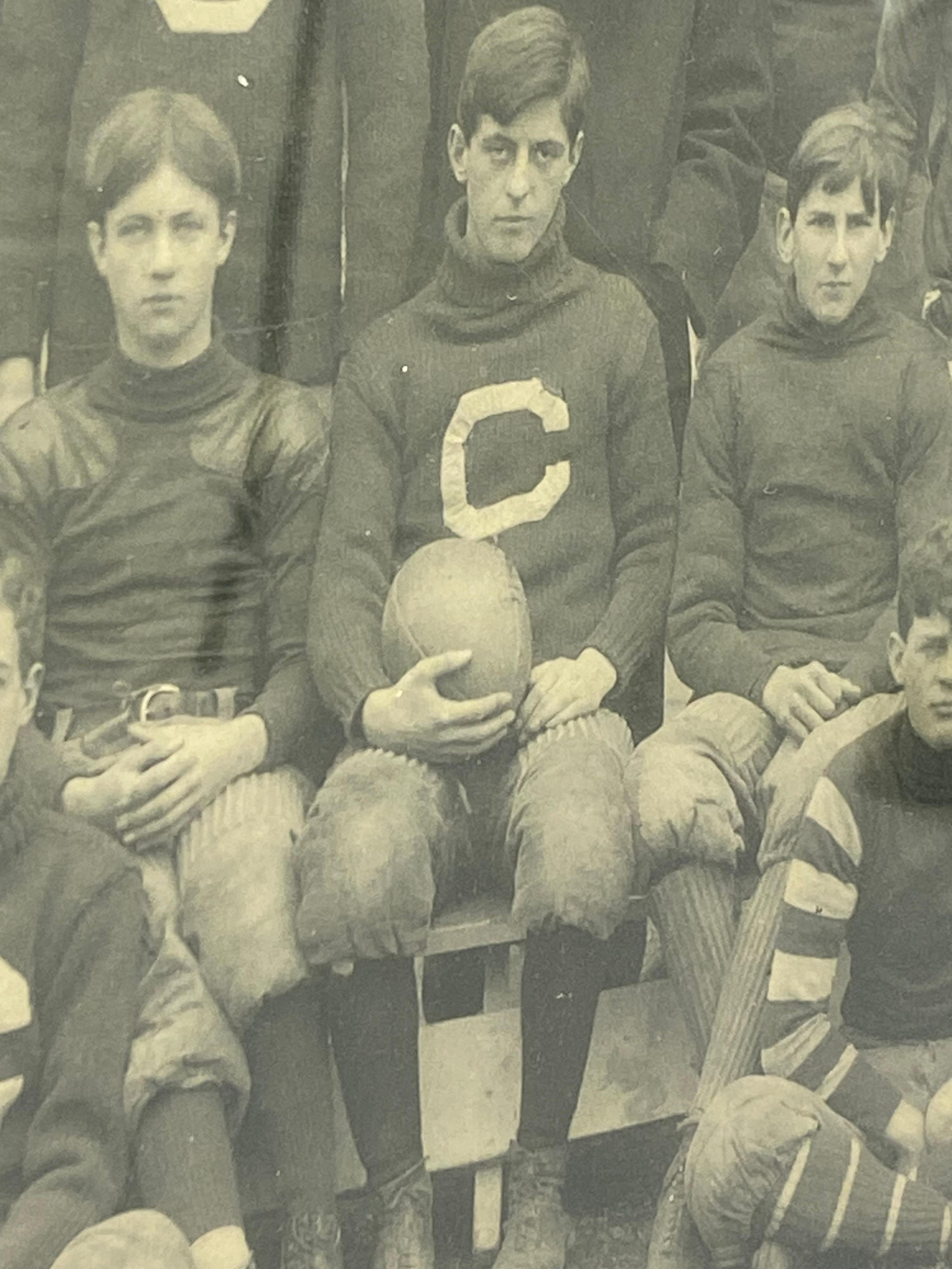 20th Century Old School Black and White Football Team Photo, Circa 1906