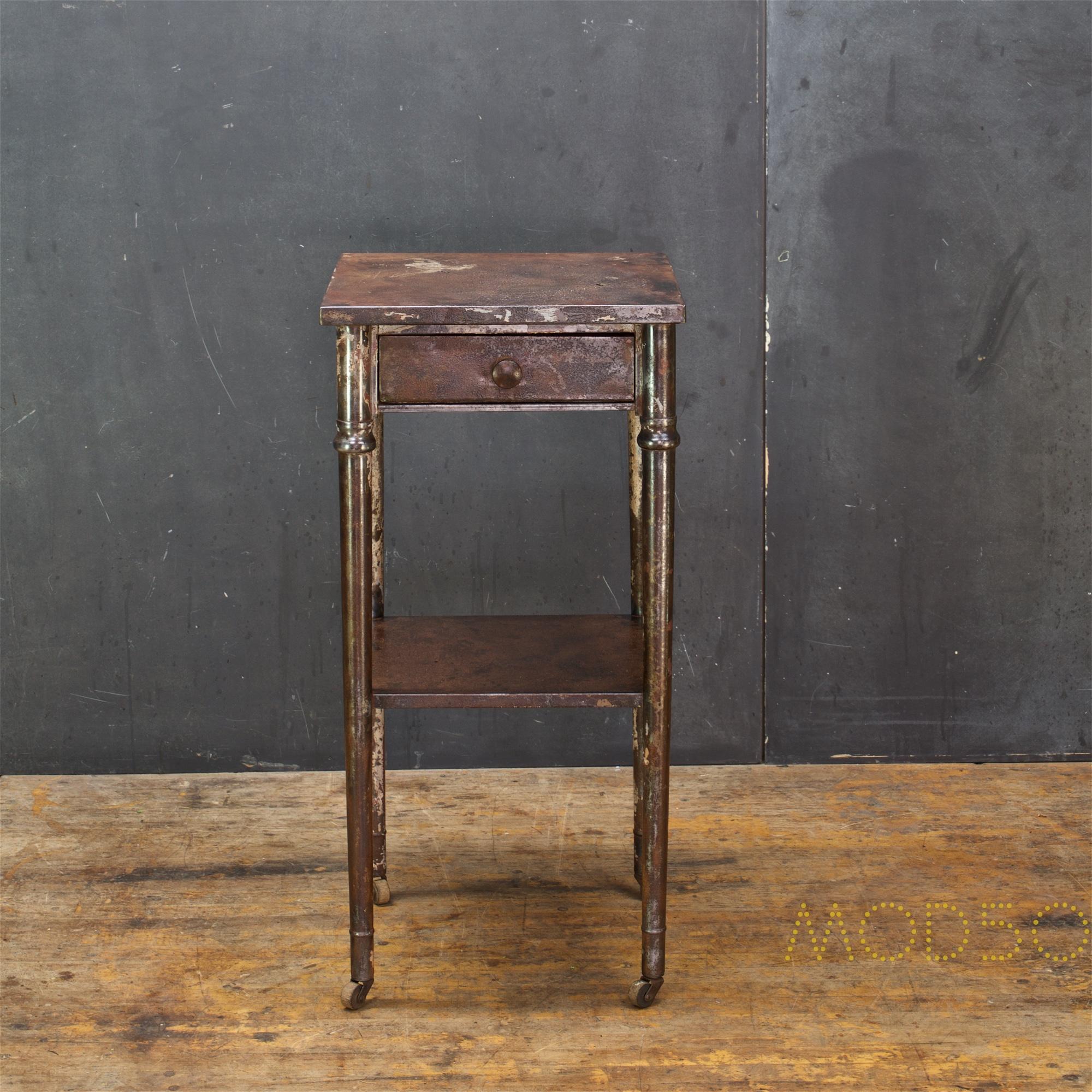 antique metal side table