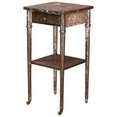 Old Sea Salvaged Patina Vintage Industrial Metal Tall End Table Petite Simmons