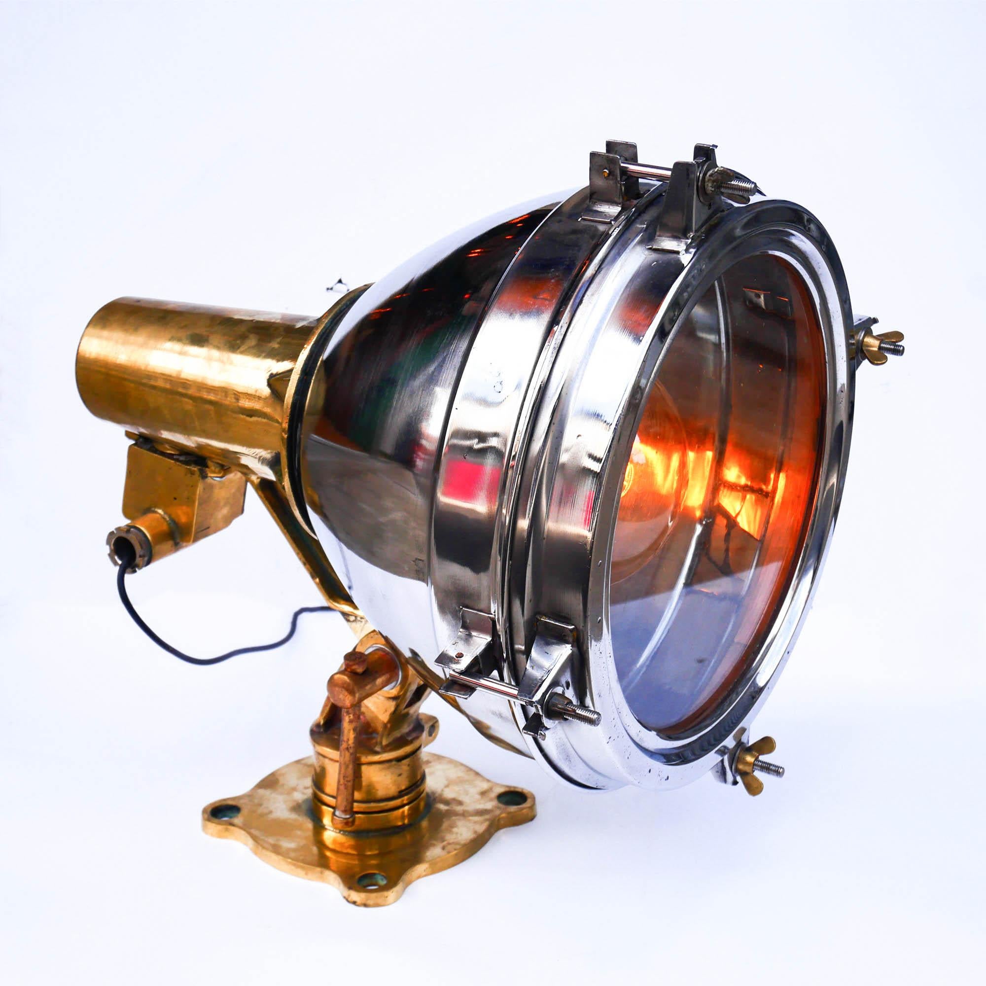 Industrial Old Searchlight English Navy, circa 1960-1969 For Sale