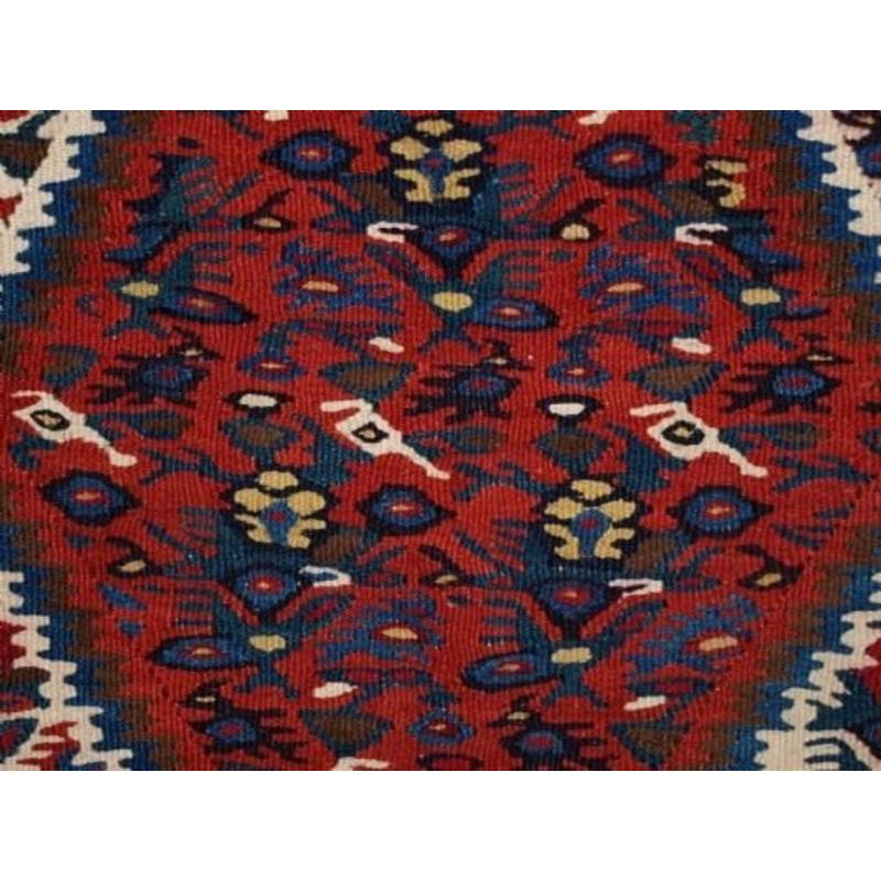 Unknown Old Senneh Kilim, Traditional Design, Small Size, Circa 1930 For Sale