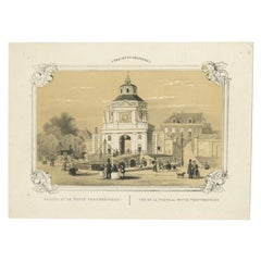 Old Sepia Print of the Wittevrouwenpoort in Utrecht in The Netherlands, c.1860