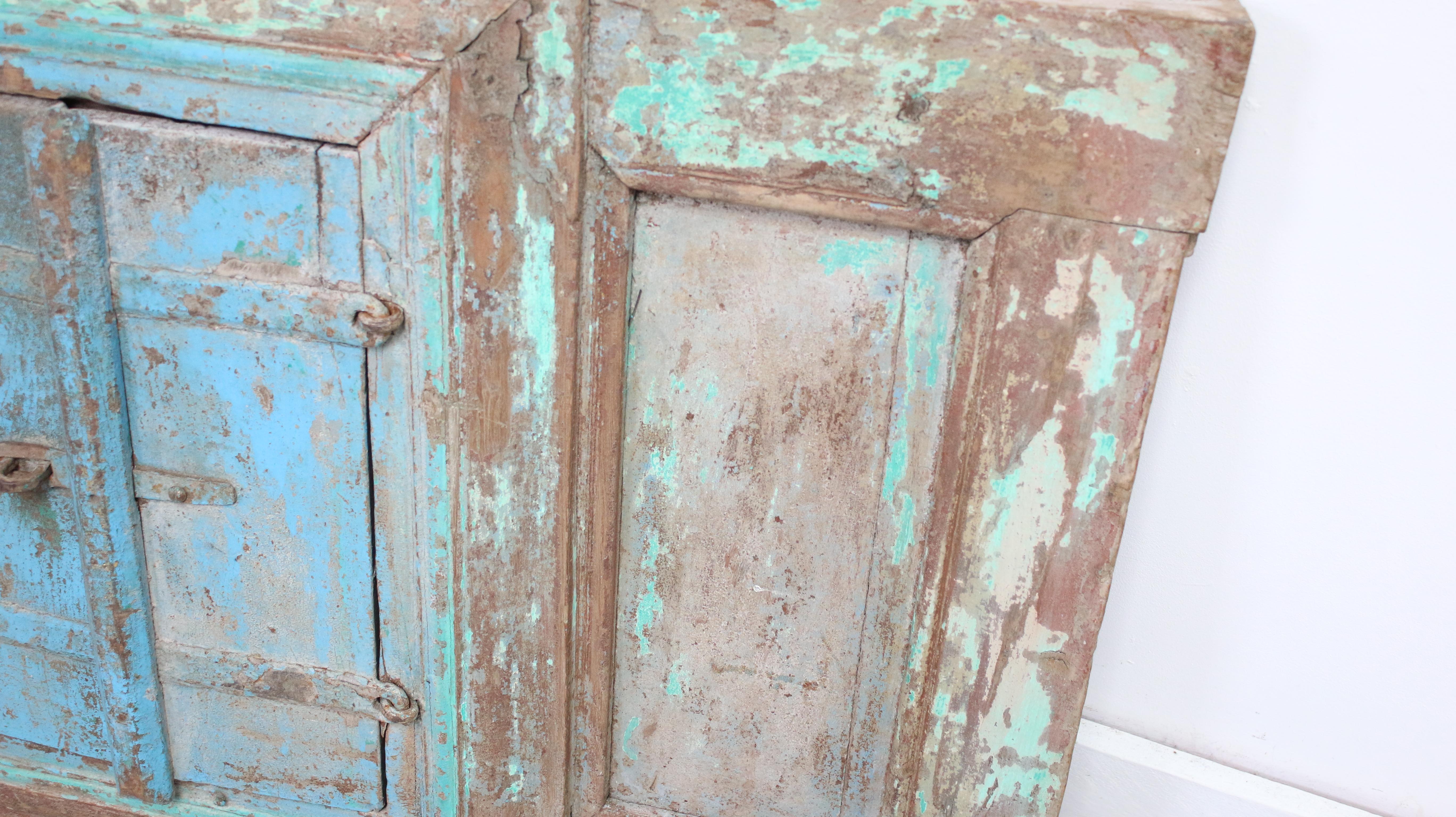 Old Set Architectural Salvage Back Drop Reclaimed Distressed Door or Hatch For Sale 3