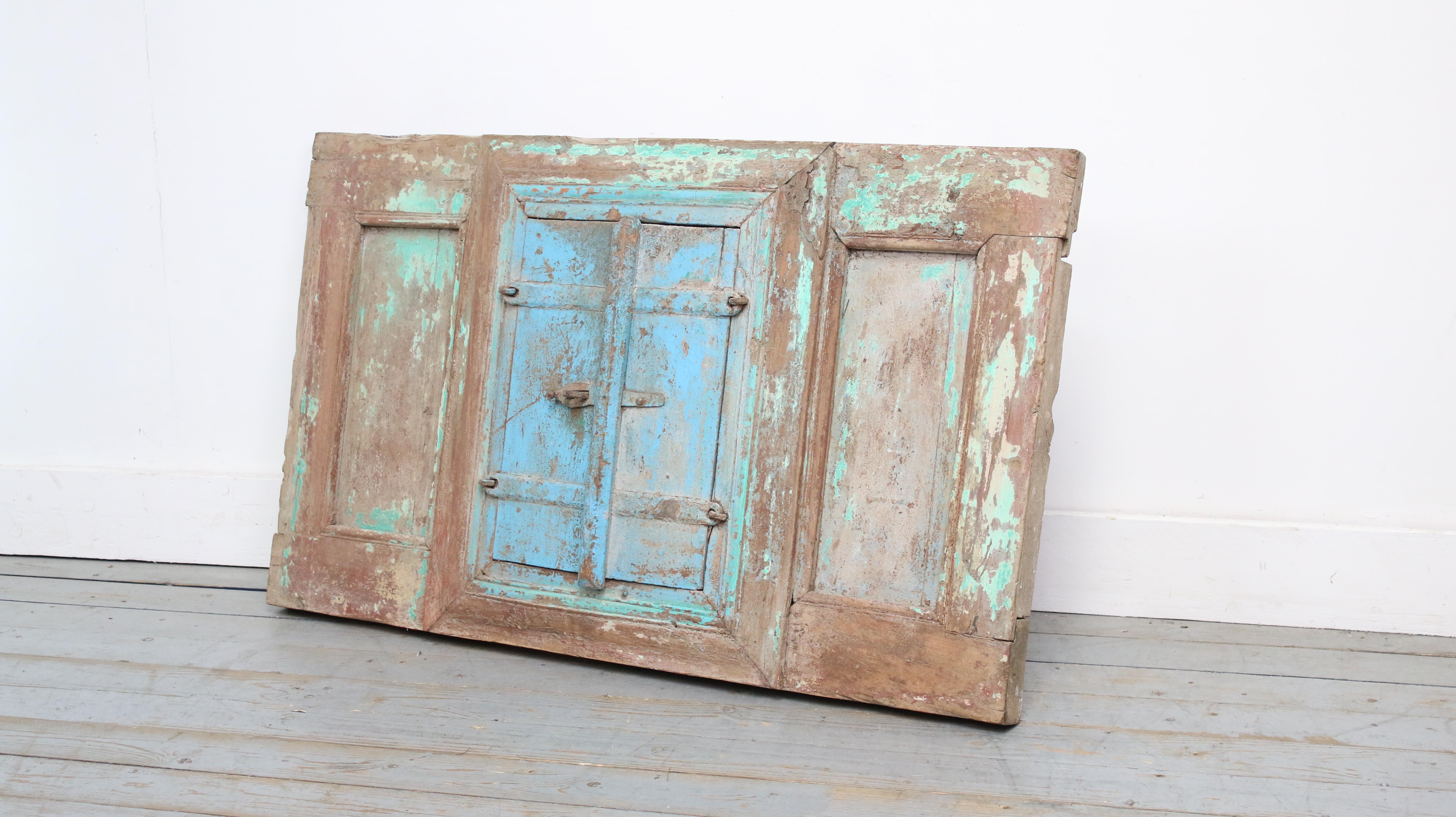 Old Set Architectural Salvage Back Drop Reclaimed Distressed Door or Hatch For Sale 4